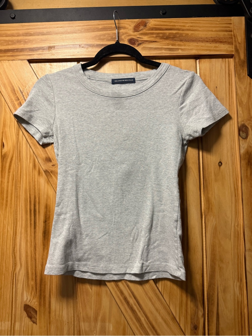 Brandy Melville Light Gray Short Sleeve Crew Tee